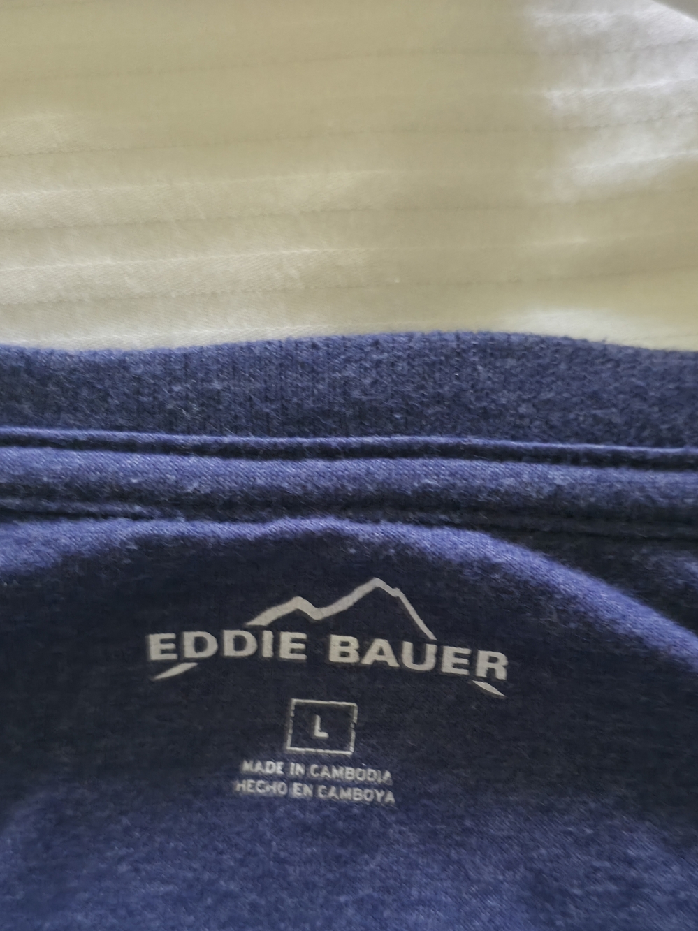 Eddie Bauer Navy Blue/Periwinkle Thermal Crewneck Women's L